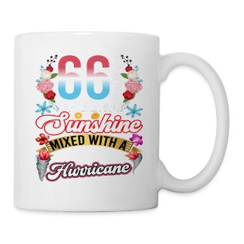 66 years of sunshine mixed with a small - Mug - white - Right