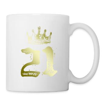 21 Nombre Couronne - Mug blanc - blanc - Droite