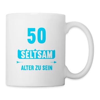 Seltsam im gleichen Alter wie alte 50. Geburtstag - Tasse - Weiß - Rechts