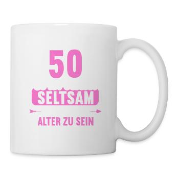 Seltsam im gleichen Alter wie alte 50. Geburtstag - Tasse - Weiß - Rechts