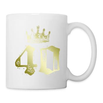 40 Couronne de numéros - Mug blanc - blanc - Droite