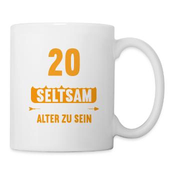 Seltsam im gleichen Alter wie alte 20. Geburtstag - Tasse - Weiß - Rechts