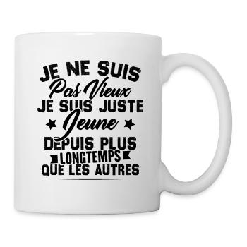 Je ne suis pas vieux je suis juste jeune - Mug blanc - blanc - Droite