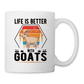 La vie est meilleure avec goats Ziegen Ziegenwirt - Mug blanc - blanc - Droite