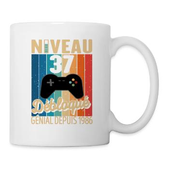 37 Ans 1986 Anniversaire Cadeau Citation Gamer - Mug blanc - blanc - Droite