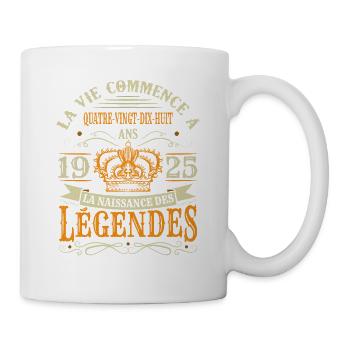 98 Ans 1925 Joyeux Anniversaire Vintage Perfection - Mug blanc - blanc - Droite