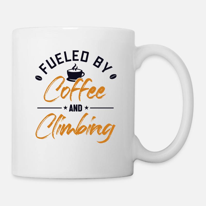 Fueled by Coffee and Climbing Escalade de bloc - Mug blanc - blanc