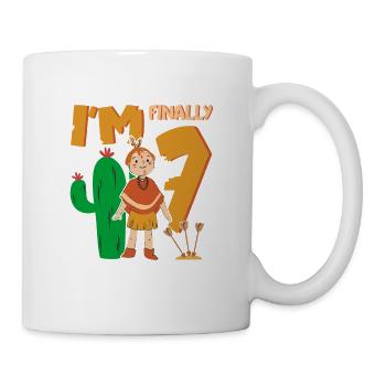 7 ans Anniversaire Indien d’Amérique à enfin 7 ans - Mug blanc - blanc - Droite
