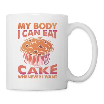 Mon corps, je peux manger du gâteau quand je veux - Cuisson - Mug blanc - blanc - Droite