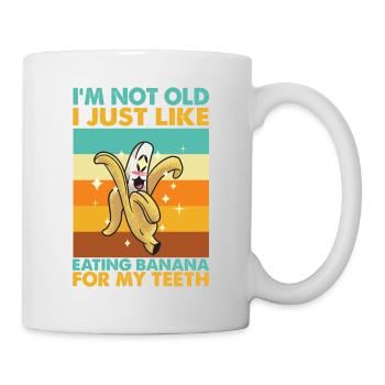 Je ne suis pas vieux, j’aime juste manger de la banane - Drôle - Mug blanc - blanc - Droite