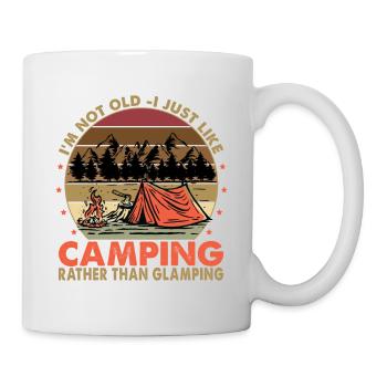 Je ne suis pas vieux, j’aime juste le camping - Glamping - Mug blanc - blanc - Droite