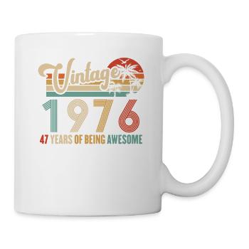 Vintage Année 1976 Anniversaire 47 Ans Idée Cadeau - Mug blanc - blanc - Droite