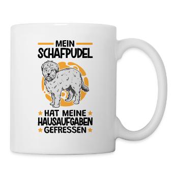Schafpudel hat Hausaufgaben gefressen Hütepudel - Tasse - Weiß - Rechts
