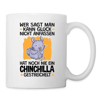 Chinchilla streicheln Wollmaus Nagetier - Tasse - Weiß - Rechts