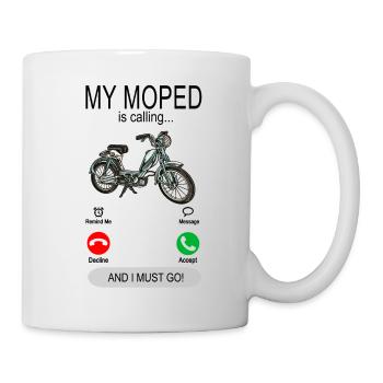 My Moped is calling - Moped riding a moped - Mug - white - Right