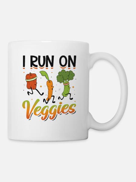Ich renne für Veggies - Tasse - Weiß