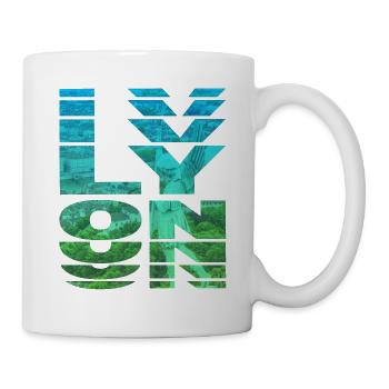 Lyon France Ville Skyline Accueil Amour - Mug blanc - blanc - Droite