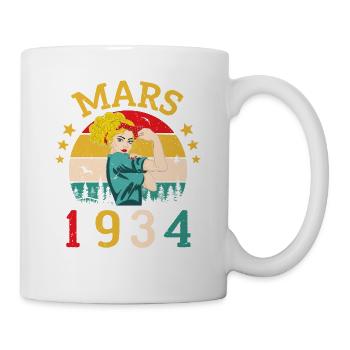 Mars 1934 Anniversaire Idée Cadeau Vintage 1934 - Mug blanc - blanc - Droite