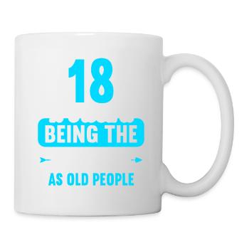 Strange at the same age as old 18th birthday - Mug - white - Right