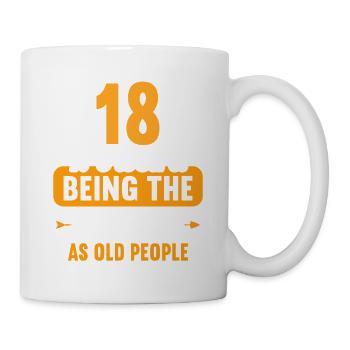 Étrange au même âge que le vieux 18e anniversaire - Mug blanc - blanc - Droite