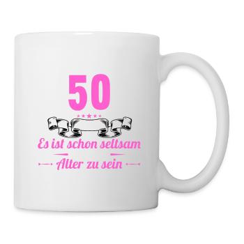 Seltsam im gleichen Alter wie alte 50. Geburtstag - Tasse - Weiß - Rechts
