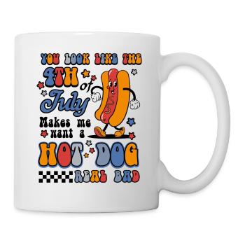Hot Dog 4th of July American Patriotic - Mug - white - Right