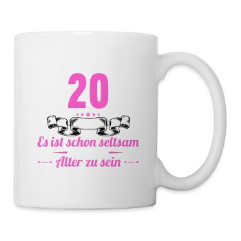 Seltsam im gleichen Alter wie alte 20. Geburtstag - Tasse - Weiß - Rechts