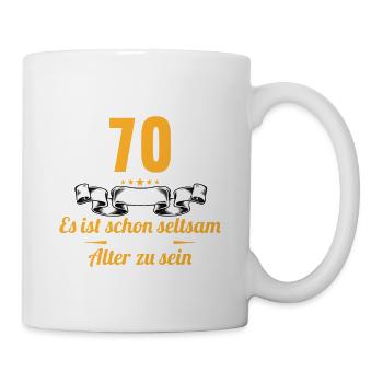 Seltsam im gleichen Alter wie alte 70. Geburtstag - Tasse - Weiß - Rechts
