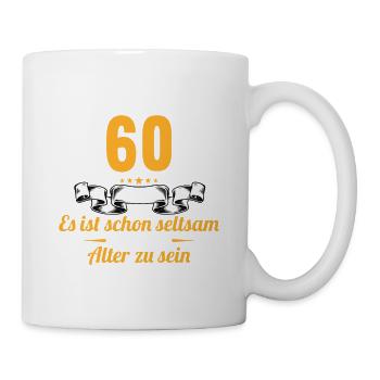 Seltsam im gleichen Alter wie alte 60. Geburtstag - Tasse - Weiß - Rechts