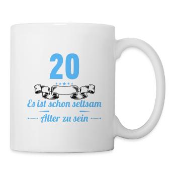 Seltsam im gleichen Alter wie alte 20. Geburtstag - Tasse - Weiß - Rechts