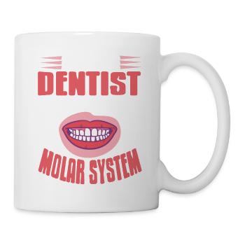 Le meilleur dentiste de tout le système molaire présent - Mug blanc - blanc - Droite