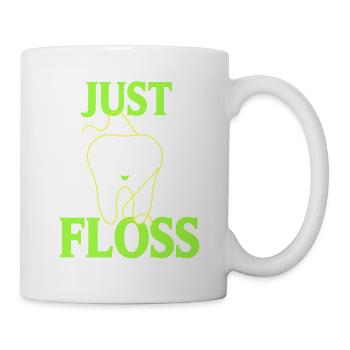 Just Floss Funny Cute Dentist T-Shirt Cadeau Cadeau - Mug blanc - blanc - Droite