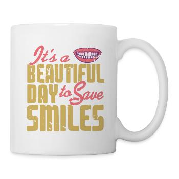 C’est une belle journée pour sauver les sourires Du thé de dentiste - Mug blanc - blanc - Droite