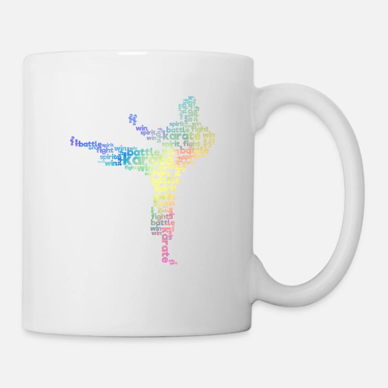 Karate Martial Arts Word Cloud Okinawan Japanese - Mug - white