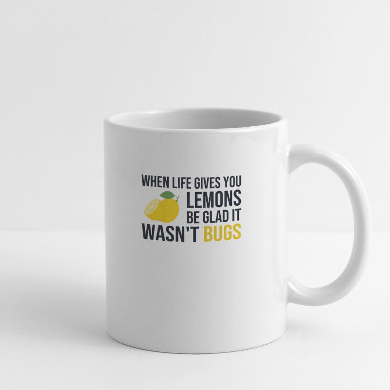 Life Gives You Lemons Not Bugs Developer Coder Tasse