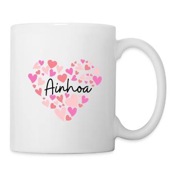 Ich liebe Ainhoa - Herzen für Ainhoa - Tasse - Weiß - Rechts