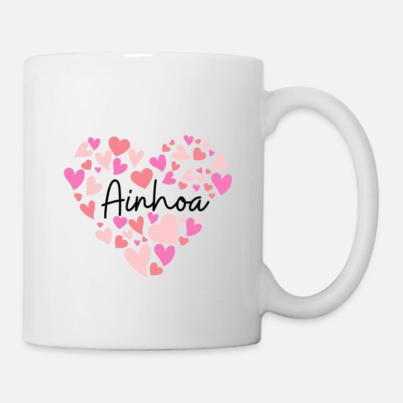 J’aime Ainhoa - des cœurs pour Ainhoa - Mug blanc - blanc