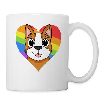 Chien LGBT Welsh Corgi Pembroke Rainbow - Mug blanc - blanc - Droite