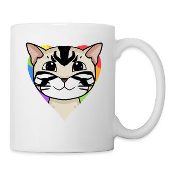 LGBT Cat American Shorthair Arc-en-ciel - Mug blanc - blanc - Droite