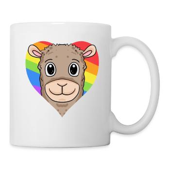 Lama Lgbt Regenbogen Farben - Tasse - Weiß - Rechts