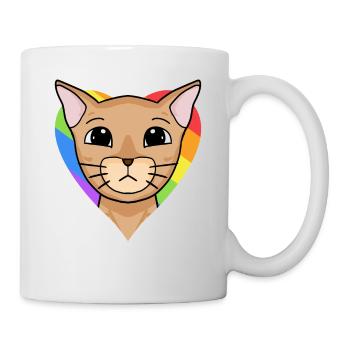 LGBT Katze Abessinierkatze Regenbogen - Tasse - Weiß - Rechts