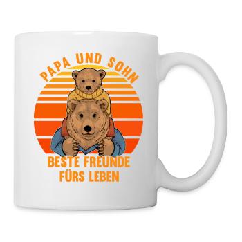 Papa und Sohn Beste Freunde Fürs Leben - Tasse - Weiß - Rechts