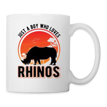 Just a Boy who loves Rhinos Nashorn - Tasse - Weiß - Rechts