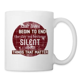 Des choses qui comptent. Citation de cause des droits de l’homme - Mug blanc - blanc - Droite