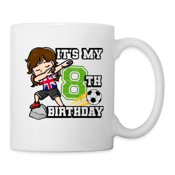 Football girl c’est mon drapeau de 8ème anniversaire - Mug blanc - blanc - Droite