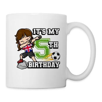 Football girl c’est mon drapeau de 5ème anniversaire - Mug blanc - blanc - Droite