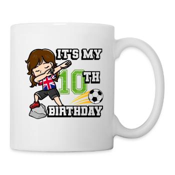 Football girl c’est mon drapeau de 10e anniversaire - Mug blanc - blanc - Droite