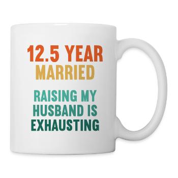 Je me suis mal comporté 12,5 ans anniversaire de mariage marié - Mug blanc - blanc - Droite