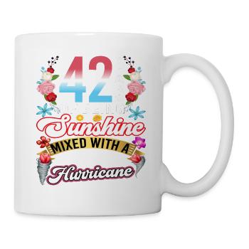 42 years of sunshine mixed with a small - Mug - white - Right