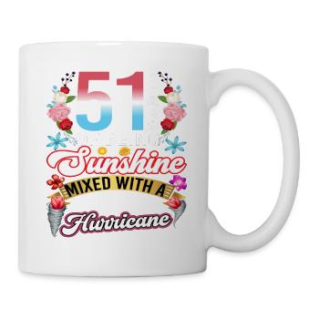 51 years of sunshine mixed with a small - Mug - white - Right